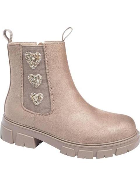 BOTIN SUELA TRACK CORAZONES TAUPE VIVIS SHOES KIDS