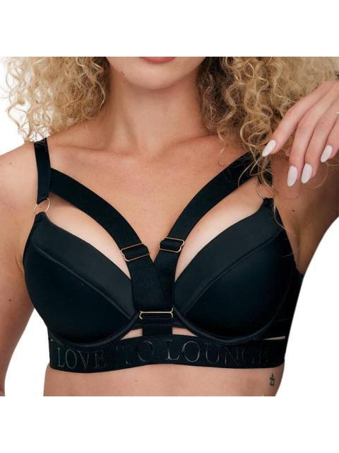 BRASIER ACCESORIO EN PECHO NEGRO LOVE TO LOUNGE