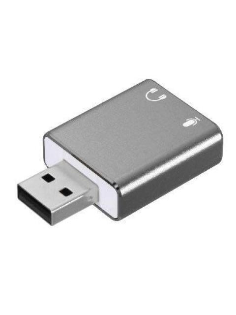 BROBOTIX ADAPTADOR DE AUDIO USB - 2X 3.5MM GRIS