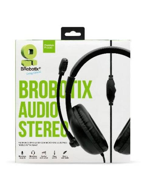 BROBOTIX AUDIFONOS GAMER 963012 ALAMBRICO 1.5 METROS 3.5MM NEGRO