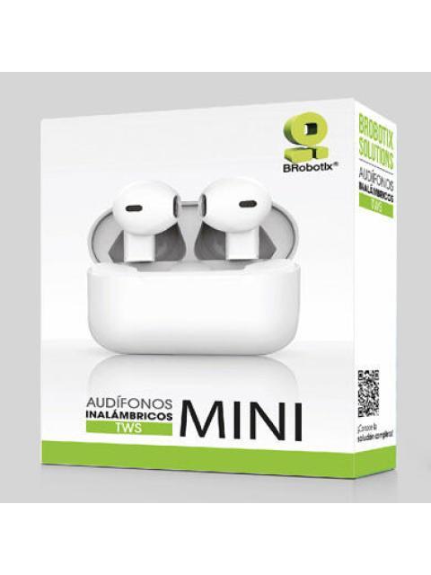 BROBOTIX AUDIFONOS INTRAURICULARES CON MICROFONO TWS MINI INALAMBRICO BLUETOOTH BLANCO