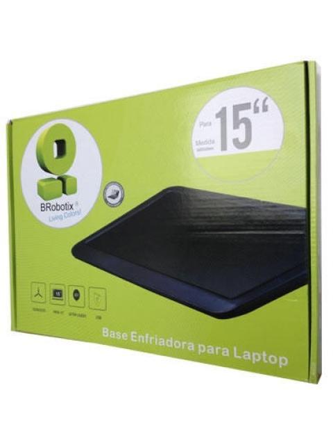 BROBOTIX BASE ENFRIADORA PARA LAPTOP 15 CON 1 VENTILADOR DE 320RPM NEGRO-AZUL