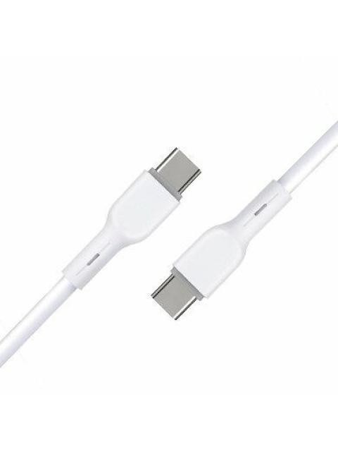 BROBOTIX CABLE USB-C MACHO - USB-C MACHO 1 METRO BLANCO