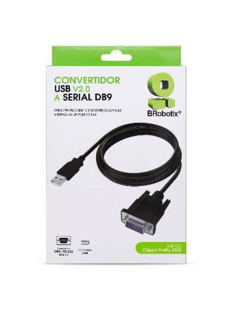 BROBOTIX CABLE USB MACHO - DB-9 MACHO NEGRO