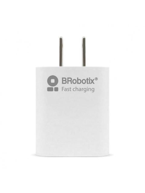 BROBOTIX CARGADOR DE PARED 6001318 5V 1X USB-A BLANCO - INCLUYE CABLE USB A - USB C