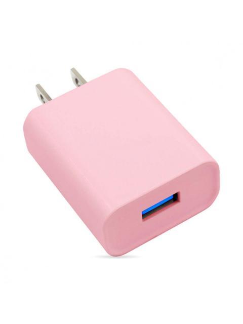 BROBOTIX CARGADOR DE PARED 6001332 5V 1X USB-A ROSA - INCLUYE CABLE USB A - USB C
