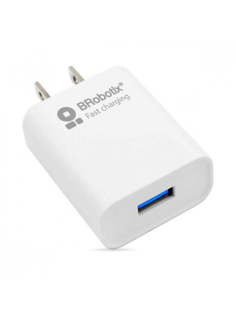 BROBOTIX CARGADOR DE PARED 6001349 5V 1X USB-A BLANCO - INCLUYE CABLE USB A - LIGHTNING
