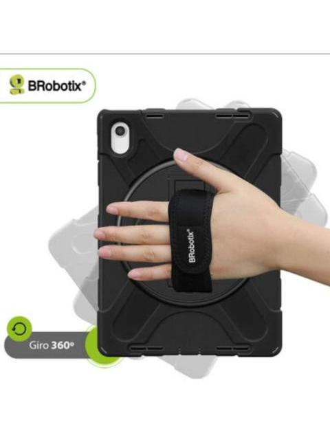 BROBOTIX FUNDA USO RUDO CON CORREA Y GIRO 360° PARA IPAD 10.9-10.ª GENERACION NEGRO