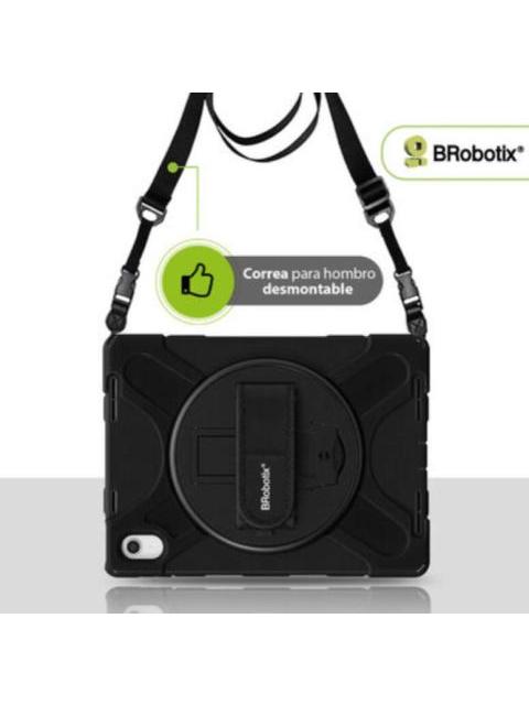 BROBOTIX FUNDA USO RUDO CON CORREA Y GIRO 360° PARA IPAD 10.9-10.ª GENERACION NEGRO