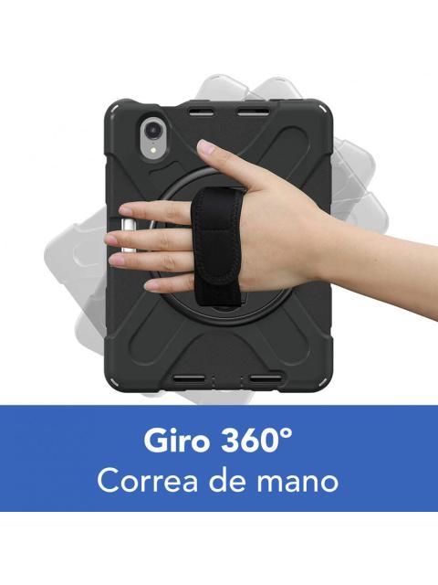 BROBOTIX FUNDA DE USO RUDO CON CORREA Y GIRO 360° PARA IPAD MINI 8.3 6TA GENERACION NEGRO