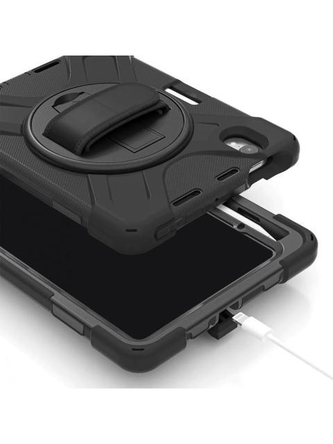 BROBOTIX FUNDA DE USO RUDO CON CORREA Y GIRO 360° PARA IPAD MINI 8.3 6TA GENERACION NEGRO