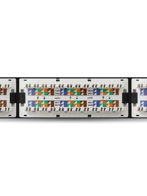 BROBOTIX PANEL DE PARCHEO CAT5E 24 PUERTOS 1U NEGRO