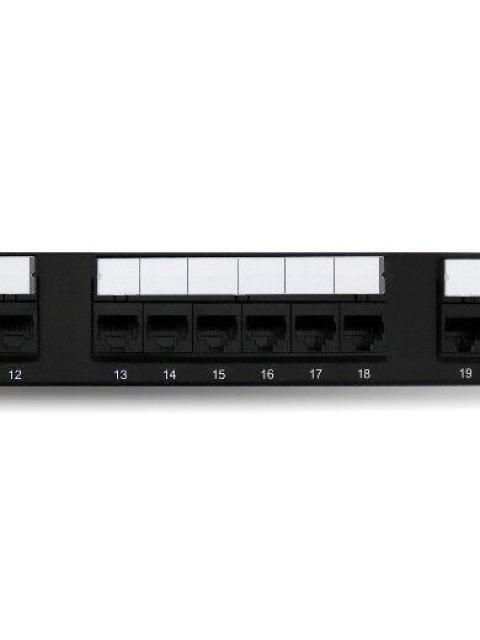 BROBOTIX PANEL DE PARCHEO CAT5E 24 PUERTOS 1U NEGRO