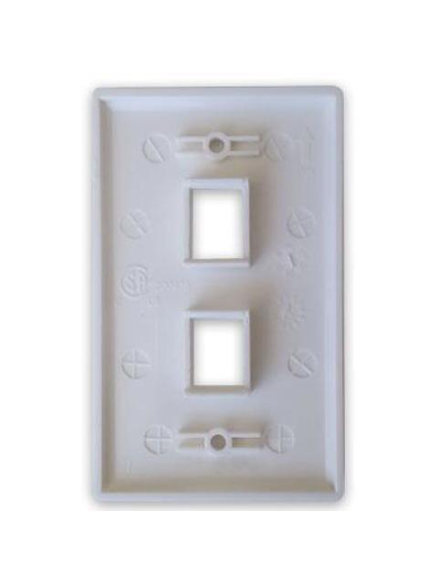 BROBOTIX PLACA DE PARED 2 PUERTOS BLANCO