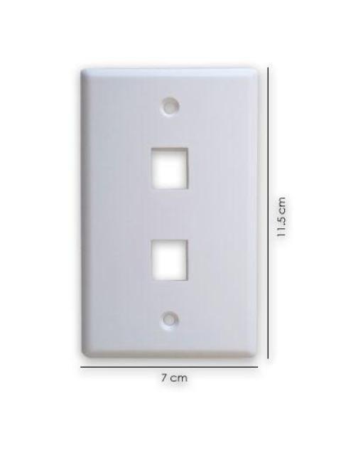 BROBOTIX PLACA DE PARED 2 PUERTOS BLANCO