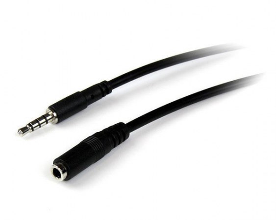 STARTECH  CABLE 3.5MM MACHO - 3.5MM HEMBRA 2 METROS NEGRO