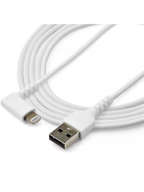 STARTECH  CABLE DE CARGA CERTIFICADO MFI USB A MACHO - LIGHTNING MACHO 2 METROS BLANCO PARA IPOD-IPHONE-IPAD