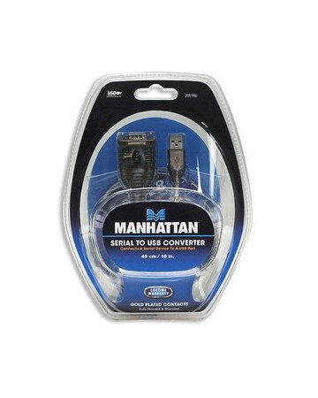 MANHATTAN ADAPTADOR USB A - SERIAL RS-232 0.45 METROS TRANSPARENTE