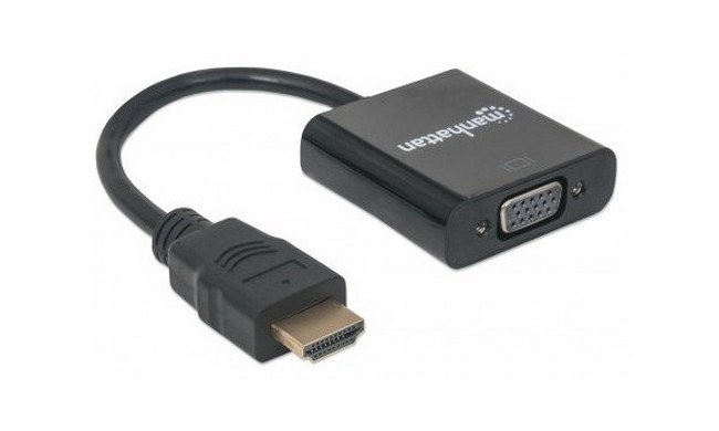 MANHATTAN CONVERTIDOR HDMI MACHO - VGA HEMBRA NEGRO