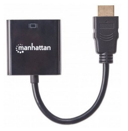 MANHATTAN CONVERTIDOR HDMI MACHO - VGA HEMBRA NEGRO