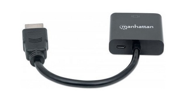 MANHATTAN CONVERTIDOR HDMI MACHO - VGA HEMBRA NEGRO
