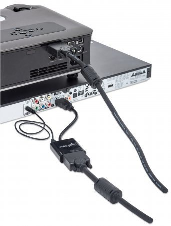MANHATTAN CONVERTIDOR HDMI MACHO - VGA HEMBRA NEGRO
