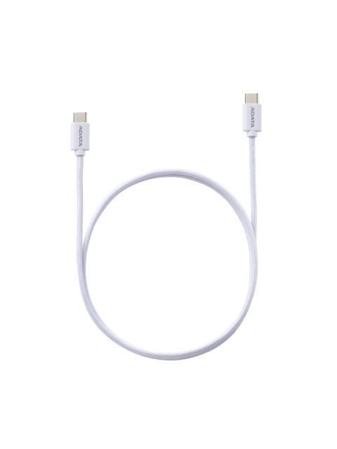 CABLE ADATA USB TIPO C USB TIPO C. POTENCIA MAXIMA DE SALIDA DE 100 W TEJIDO DE NAILON (2 M DE LONGITUD). COLOR BLANCO. CACC200PNWH