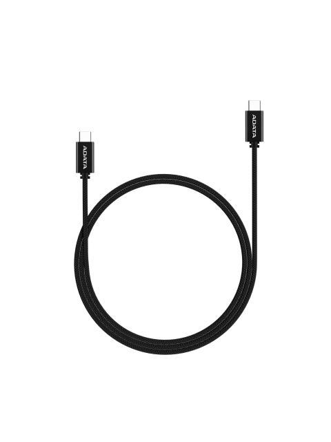 CABLE ADATA USB TIPO C USB TIPO C. POTENCIA MAXIMA DE SALIDA DE 100 W TEJIDO DE NAILON (2 M DE LONGITUD). COLOR NEGRO. CACC200PNBK