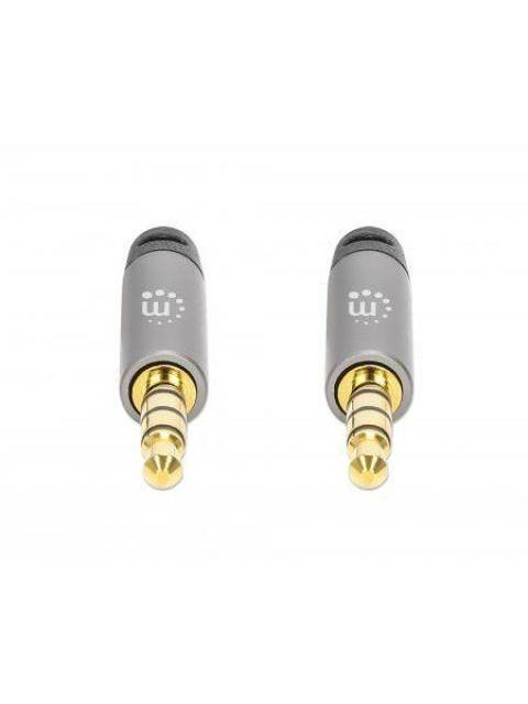 CABLE AUXILIAR MANHATTAN AUDIO ESTEREO 3.5MM MACHO 2M NEGRO-PLATA 355995