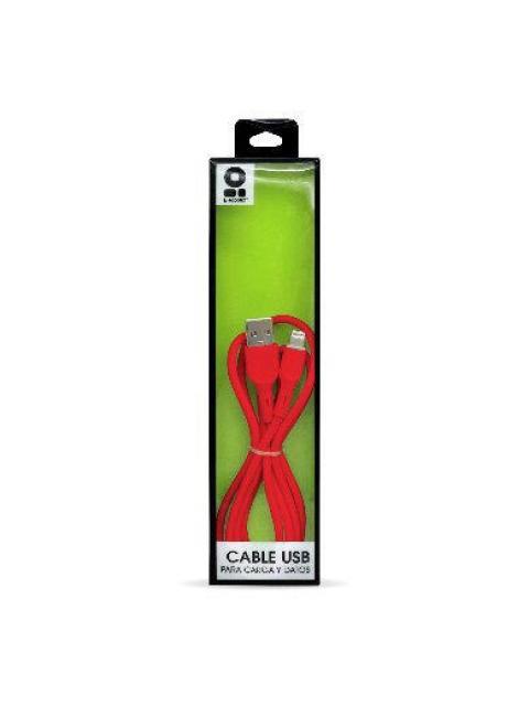 BROBOTIX CABLE DE CARGA LIGHTNING MACHO - USB A MACHO 1 METRO ROJO PARA IPHONE-IPAD