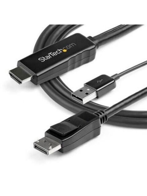 STARTECH  CABLE HDMI 1.4 MACHO - DISPLAYPORT 1.2 MACHO 4K 30HZ 2 METROS NEGRO