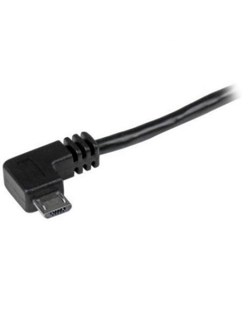 STARTECH  CABLE USB A MACHO - MICRO USB B MACHO ANGULO DERECHO 2 METROS NEGRO