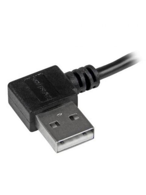 STARTECH  CABLE USB A MACHO - MICRO USB B MACHO ANGULO DERECHO 2 METROS NEGRO