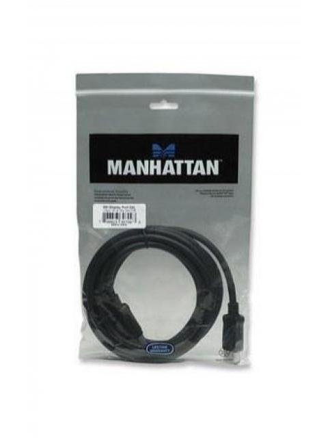 MANHATTAN CABLE DISPLAYPORT 1.2 MACHO - DISPLAYPORT 1.2 MACHO 4K 60HZ 3 METROS NEGRO