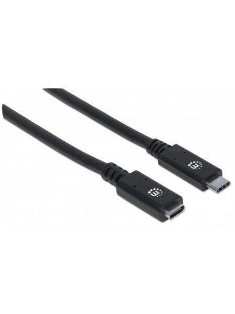 MANHATTAN CABLE USB C MACHO - USB C HEMBRA 50CM NEGRO