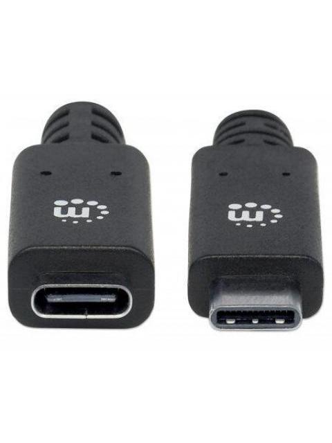 MANHATTAN CABLE USB C MACHO - USB C HEMBRA 50CM NEGRO