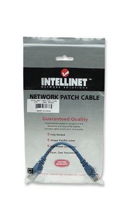 INTELLINET CABLE PATCH CAT5E UTP 100% COBRE RJ-45 MACHO - RJ-45 MACHO 50CM AZUL