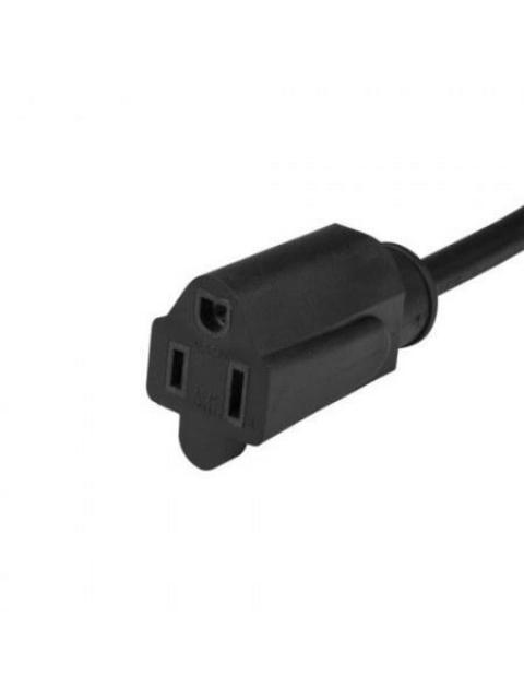 STARTECH  CABLE DE PODER PLANO NEMA 5-15P MACHO - NEMA 5-15R HEMBRA 50CM NEGRO