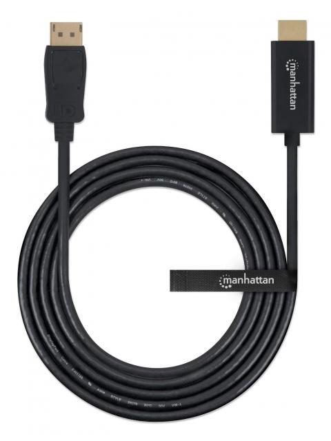 MANHATTAN CABLE DISPLAYPORT 1.1 MACHO - HDMI MACHO 1080P 1.8 METROS NEGRO