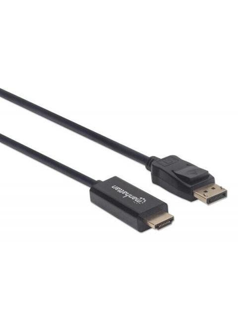 MANHATTAN CABLE DISPLAYPORT 1.1 MACHO - HDMI MACHO 1080P 1.8 METROS NEGRO