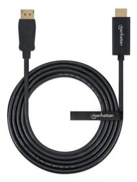 MANHATTAN CABLE DISPLAYPORT 1.1 MACHO - HDMI MACHO 1080P 1.8 METROS NEGRO