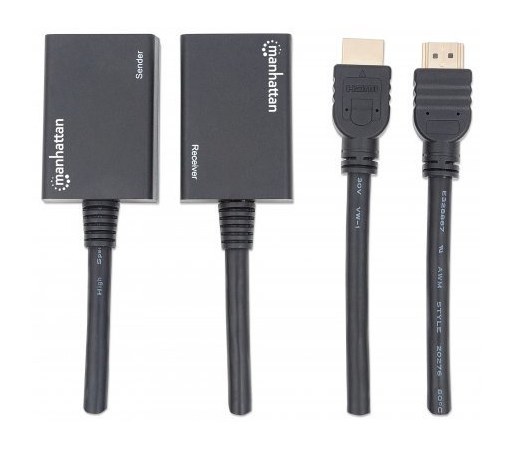 MANHATTAN EXTENSOR HDMI POR CAT5E-CAT6 DISTANCIA MAXIMA 30 METROS CABLES HDMI INTEGRADOS