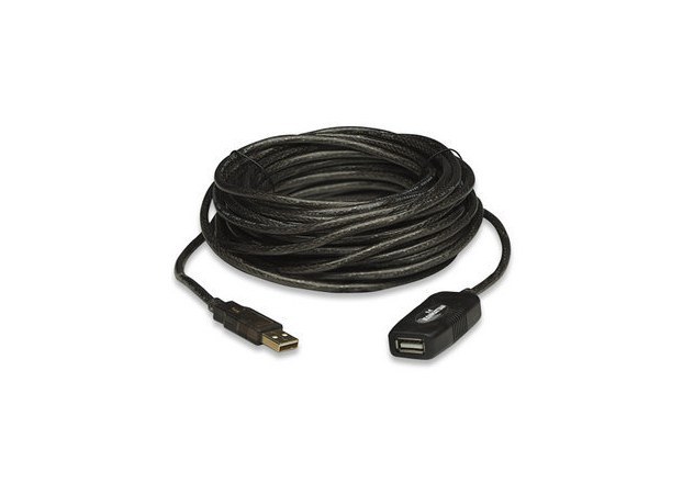 MANHATTAN CABLE DE EXTENSION ACTIVA USB DE ALTA VELOCIDAD ENCADENABLE USB A MACHO - HEMBRA 20 METROS NEGRO