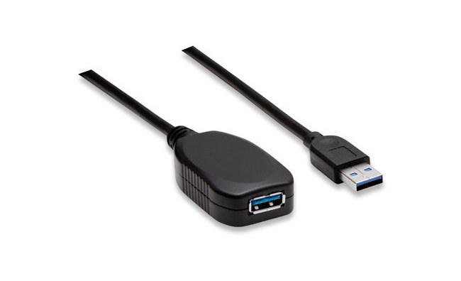 MANHATTAN CABLE USB 3.0 A MACHO - USB 3.0 A HEMBRA 5 METROS NEGRO