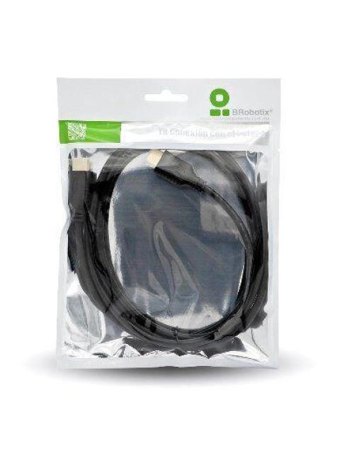 CABLE HDMI BROBOTIX ALTA VELOCIDAD HDMI 2.0 MACHO - HDMI 2.0 MACHO 4K 10.5M NEGRO 963509