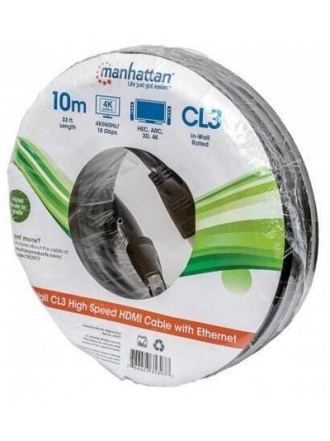 MANHATTAN CABLE HDMI MACHO - HDMI MACHO 4K 60HZ 10 METROS NEGRO
