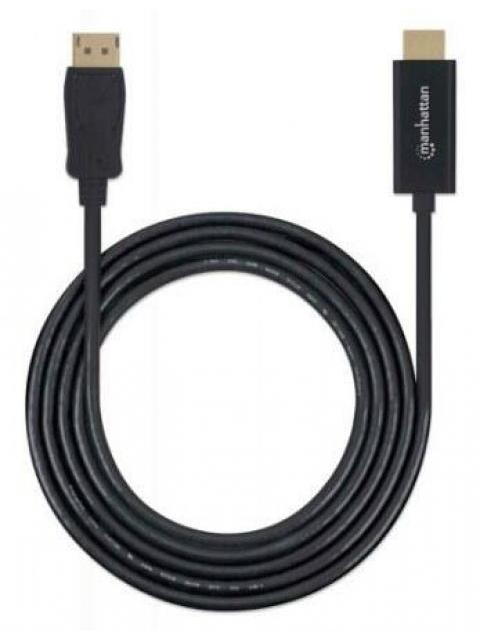 MANHATTAN CABLE DISPLAYPORT 1.1 MACHO - HDMI 1.2 MACHO FULL HD 60HZ 1 METRO NEGRO