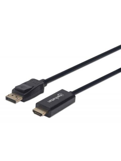 MANHATTAN CABLE DISPLAYPORT 1.2 MACHO - HDMI MACHO 1.8 METROS 4K 60HZ NEGRO