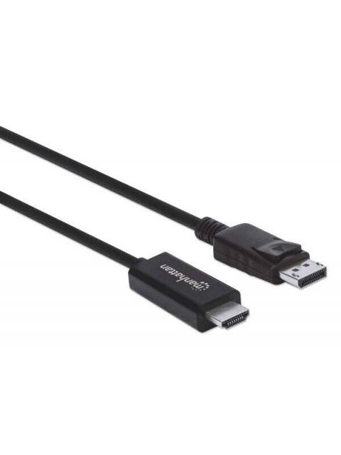MANHATTAN CABLE DISPLAYPORT 1.2 MACHO - HDMI MACHO 1.8 METROS 4K 60HZ NEGRO