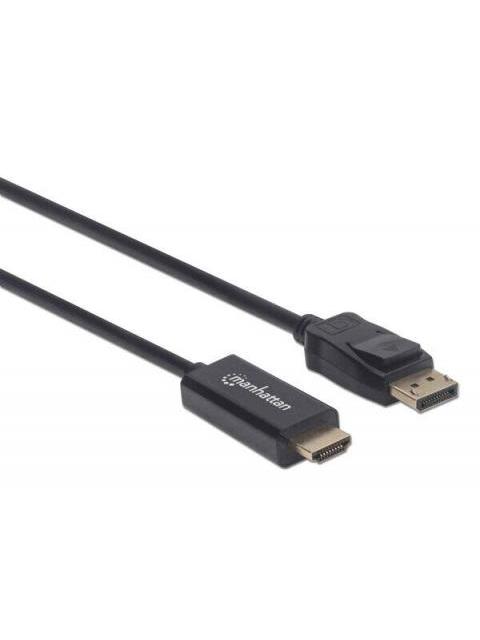 MANHATTAN CABLE DISPLAYPORT 1.2 MACHO - HDMI MACHO 1.8 METROS 4K 60HZ NEGRO